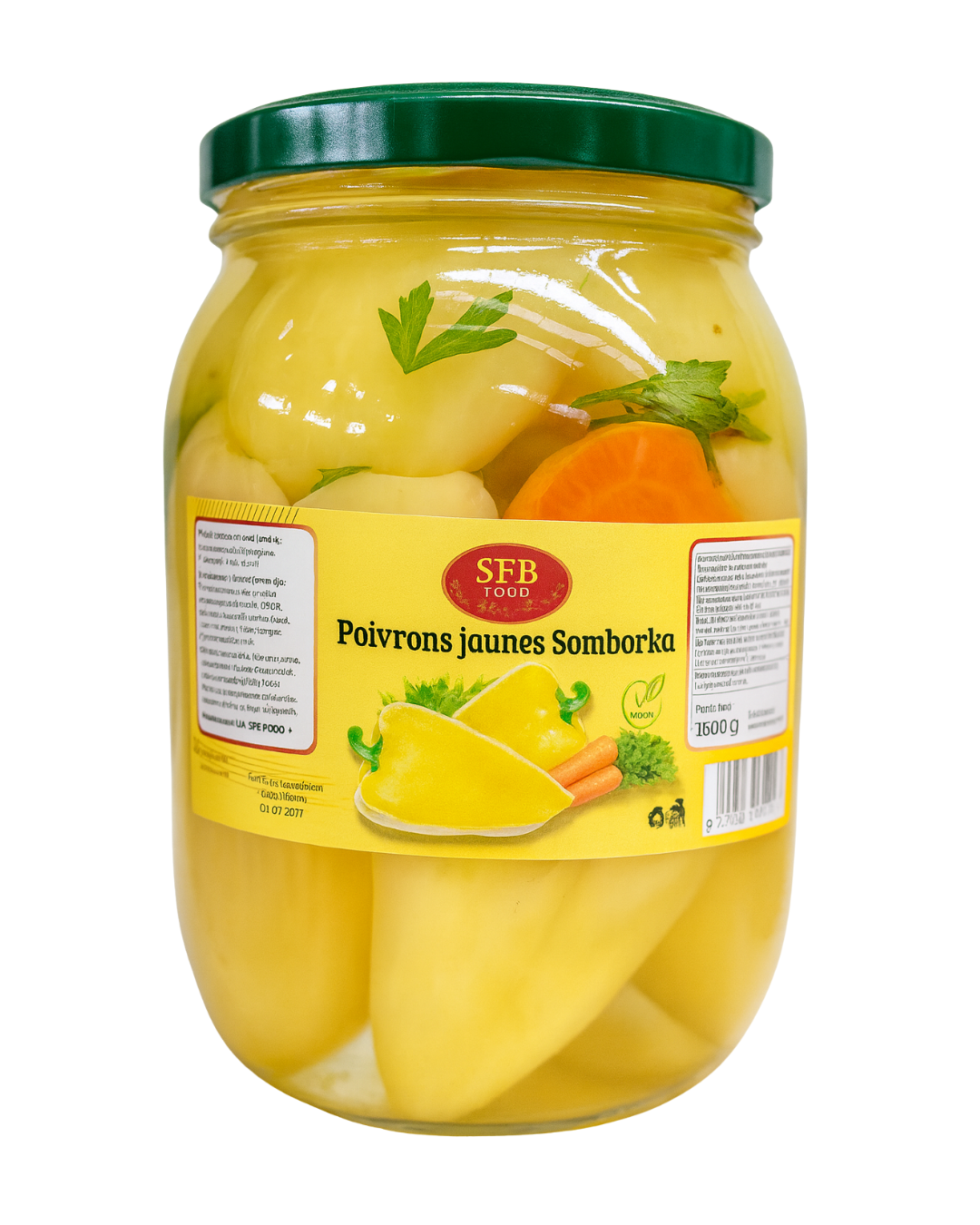 Poivrons Somborka Filets Jaunes 1.5Kg SFB FOOD